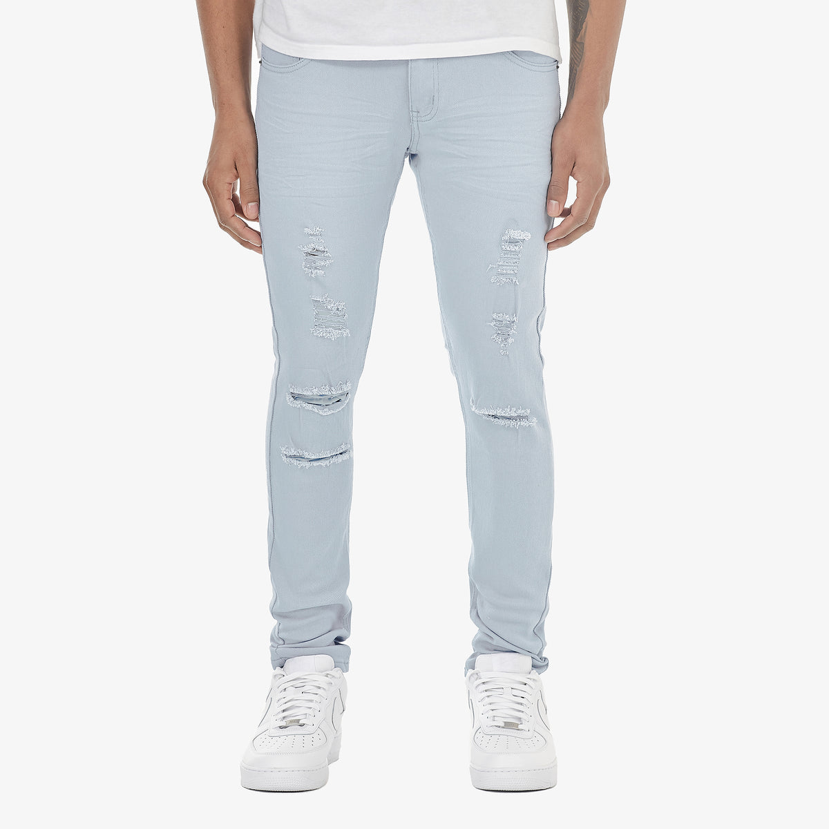 LIGHT BLUE PANTS WITH RIPS