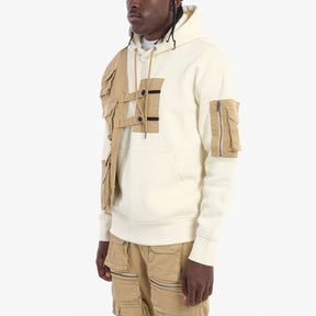 KHAKI RECONSTRUCTED HOODIE