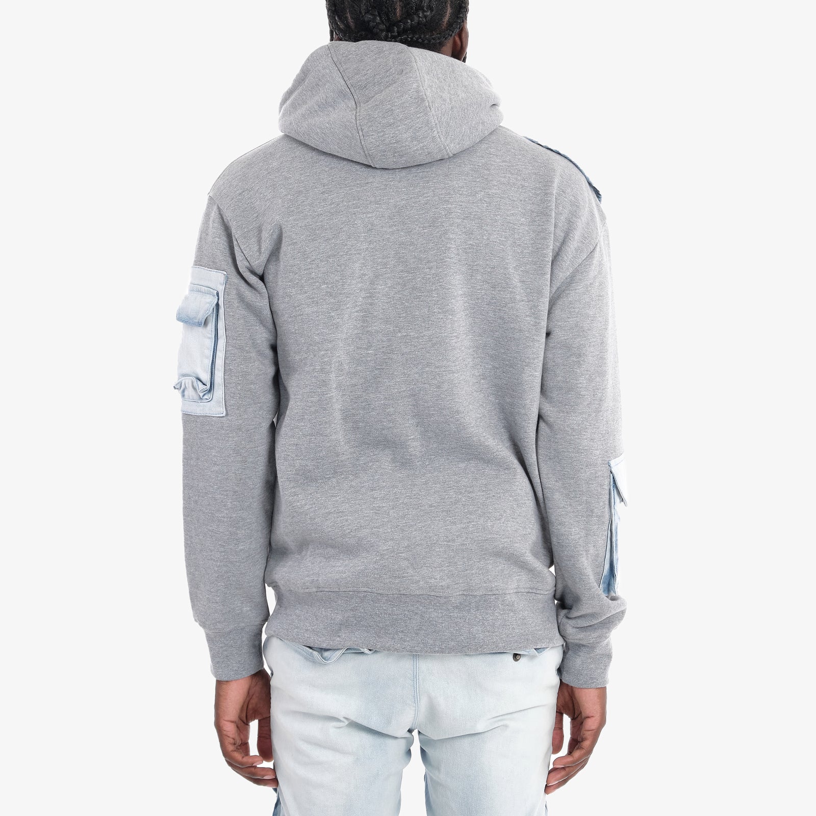 LIGHT BLUE RECONSTRUCTED HOODIE