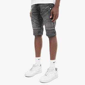 BLACK SAND UTILITY DENIM SHORTS