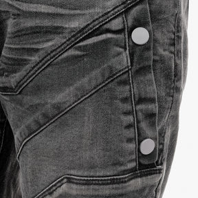 BLACK SAND UTILITY DENIM SHORTS