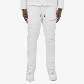 LIFE CODE WHITE QUILTED PANTS