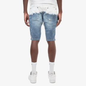 LIGHT SAND BLUE WASHED DENIM SHORTS