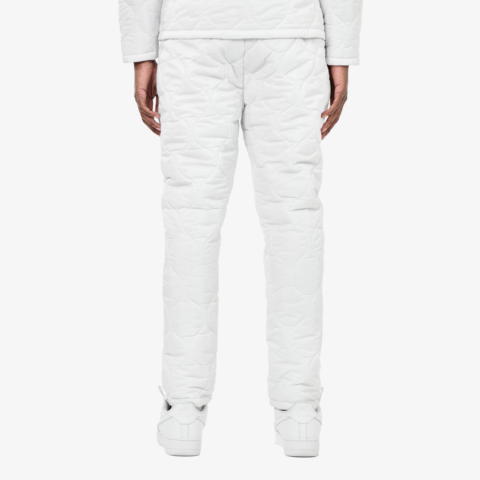 LIFE CODE WHITE QUILTED PANTS