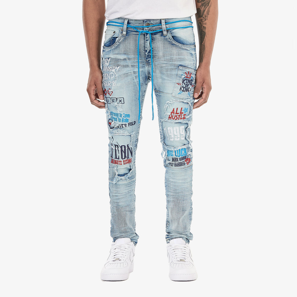 【DISCERNMENT】Light Sandwashing Spec Blue Denim Pants 05EB158E-C37C-4C6A-98CA-