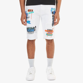 WHITE SHORTS W/ PRINTS