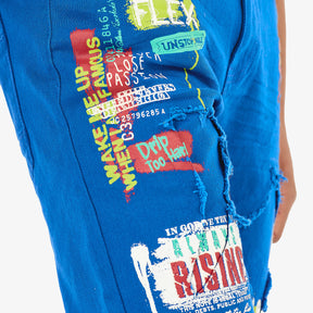 ROYAL BLUE SHORTS W/ PRINTS
