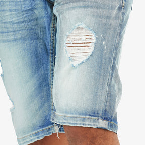 LIGHT SAND BLUE DENIM SHORTS