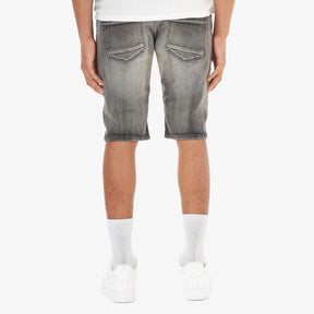 BLACK SAND WASHED DENIM SHORTS
