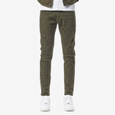 OLIVE PANTS WITH RIPS - Copper Rivet