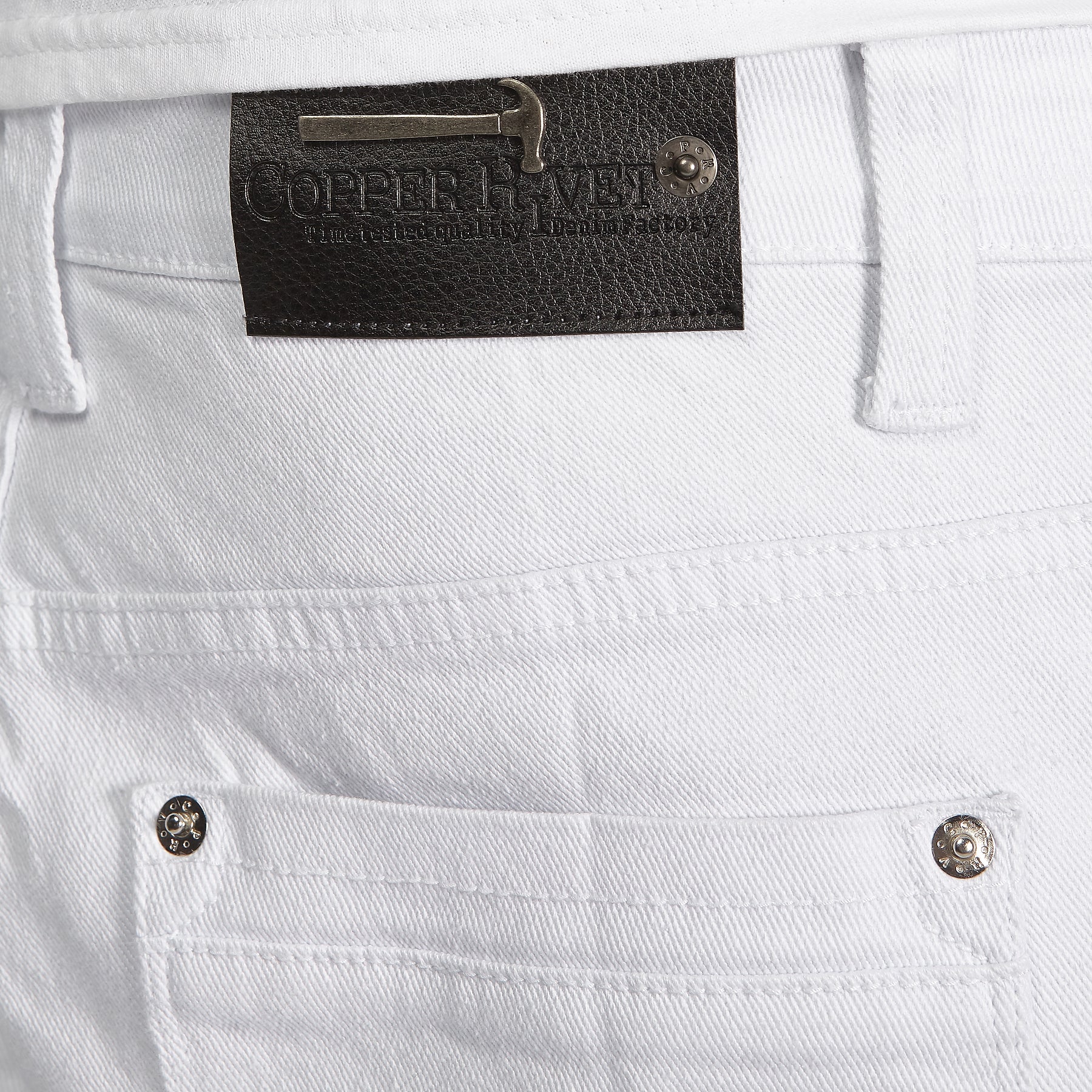 WHITE PANTS WITH RIPS & PERMANENT WRINKLES - Copper Rivet